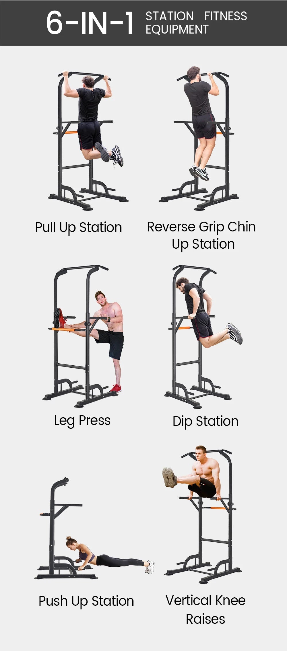 Adjustment Power Tower Pull Up Bar Dip Station