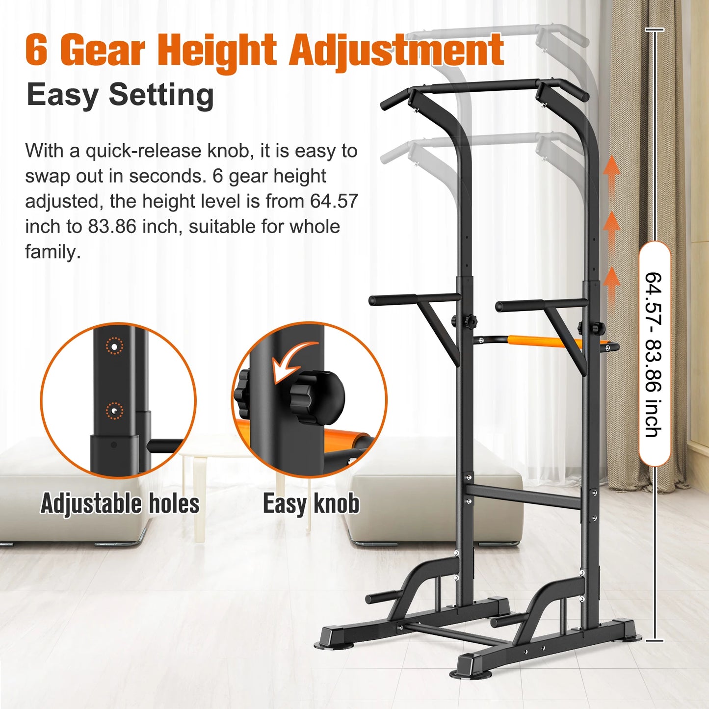 Adjustment Power Tower Pull Up Bar Dip Station