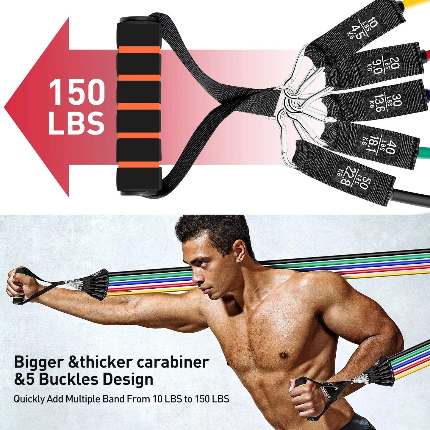 Resistance Bands Set  with Door Anchor & Legs Ankle Straps