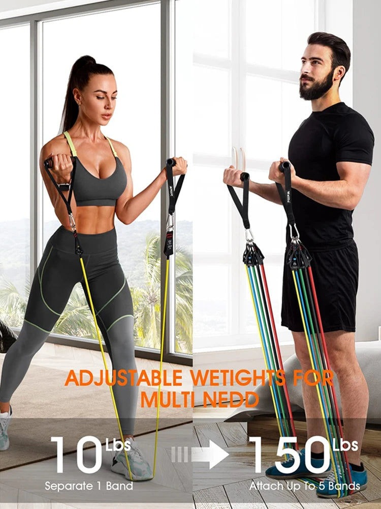 Resistance Bands Set  with Door Anchor & Legs Ankle Straps