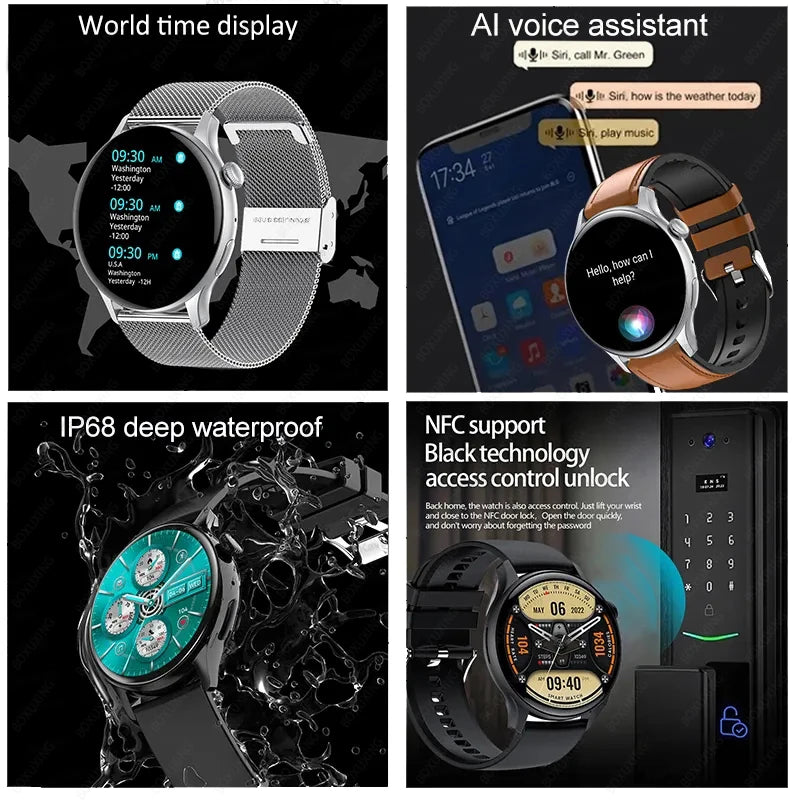 2024 New NFC Smart Watch Waterproof  Multifunction  with Bluetooth