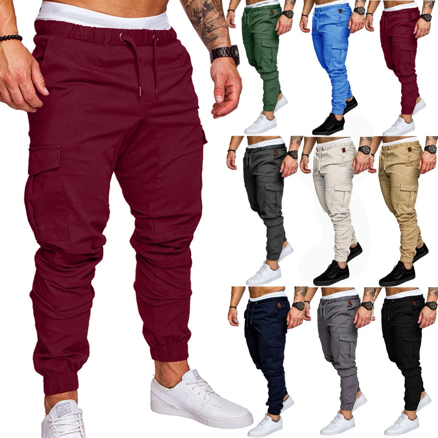 Fashion Men's Skinny Jeans Trousers Solid Color